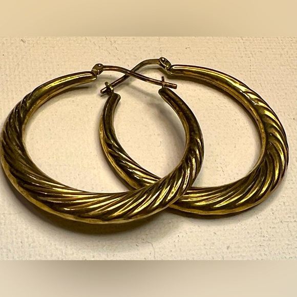 Vintage Jordan Mom 925 sterling earrings gold plated - Picture 1 of 4